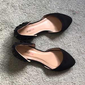 Black flats, worn once!
